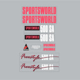 Sportsworld - Freestyle 500-SA - decal set - Bmx Products AU