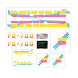 Sterling - FS - 700 Freestyle decal set - Yellow Pink on clear - Old school bmx - Bmx Products AU