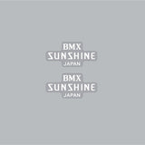 Sunshine - LOOSE BALL GEN1 - WHITE (PAIR) hub decals - Old school bmx - Bmx Products AU