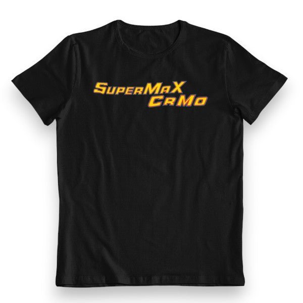 Super Max - Cromo 3 color logo on black - T-Shirt - old school bmx - Bmx Products AU