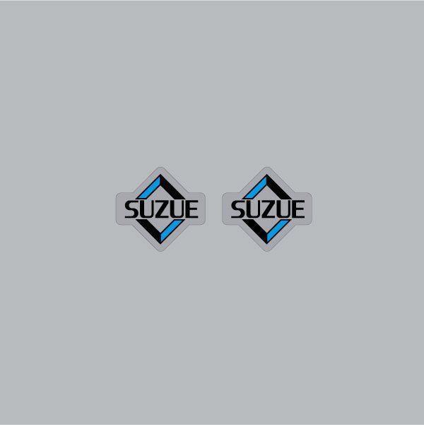 SUZUE - Diamond with blue (PAIR) hub decals for white hubs - Old school bmx - Bmx Products AU