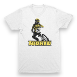 Torker - Racer with logo on White - Old school bmx Mens T-Shirt - Bmx Products AU