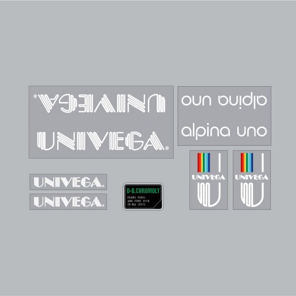 Univega - Alpina Uno clear decal set - old school bmx - Bmx Products AU