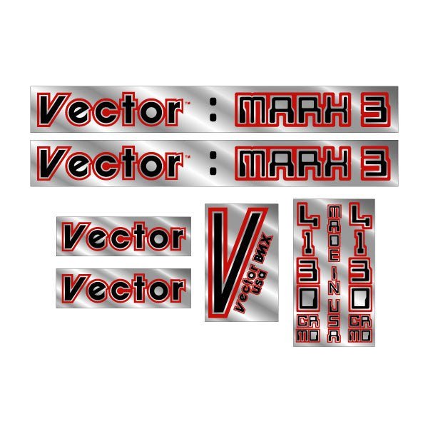 Vector - Mark 3 - Chrome decal set - old school bmx - Bmx Products AU