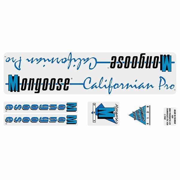 1988 Mongoose Californian Pro For Chrome Frame Decal Set - Old School Bmx Decal-Set