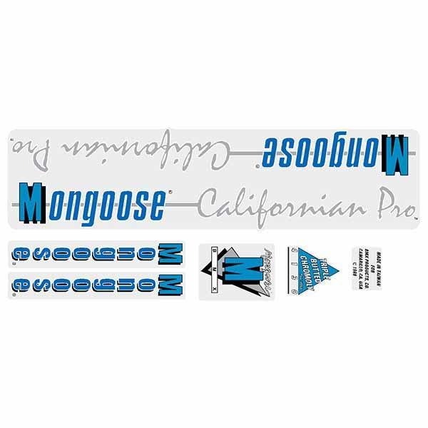 1988 Mongoose Californian Pro For Grey Frame Decal Set - Old School Bmx Decal-Set