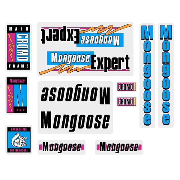 1989 Mongoose Expert For Chrome Frame Decal Set - Old School Bmx Decal-Set