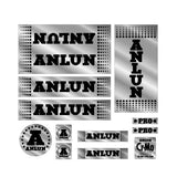 Anlun - Black STARS on chrome decal set - Old school bmx - Bmx Products AU