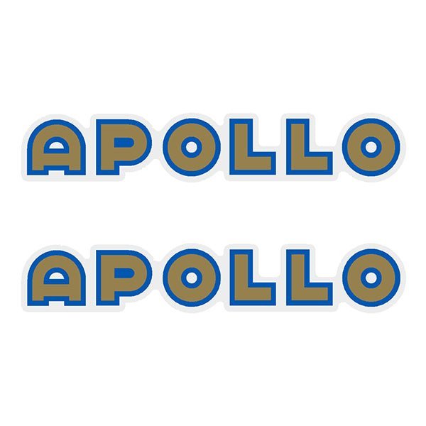 Apollo - Down tube decals gold with blue outline - old school bmx - Bmx Products AU