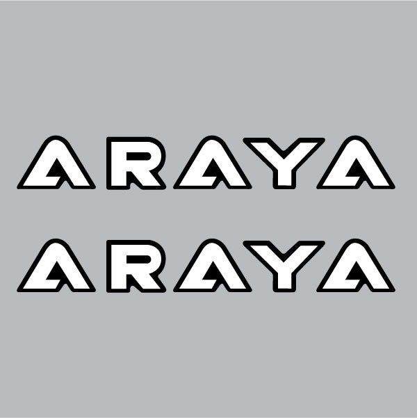 Araya Lettering ARAYA - LETTERS - Custom - Reversed BLACK rim decals - Old school bmx