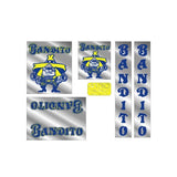 Bandito - Blue and Yellow "Small Downtube version" on Chrome decal set - old school bmx - Bmx Products AU