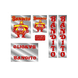 Bandito - Red and Yellow "Small Downtube version" on Chrome decal set - old school bmx - Bmx Products AU