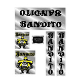 Bandito - Yellow and Black on Chrome decal set - old school bmx - Bmx Products AU