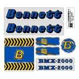 Bennett - BMX - 2000 BLUE decal set - old school bmx - Bmx Products AU