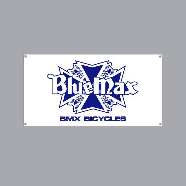 BLUEMAX - Gen 2 Blue and white Banner - old school bmx - Bmx Products AU