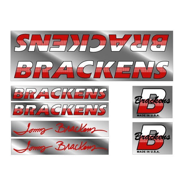 Brackens - Retro Signature on chrome decal set - old school bmx - Bmx Products AU