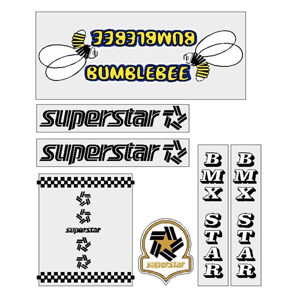 BumbleBee - BMX Black outline DT solid HT decal set - old school bmx - Bmx Products AU