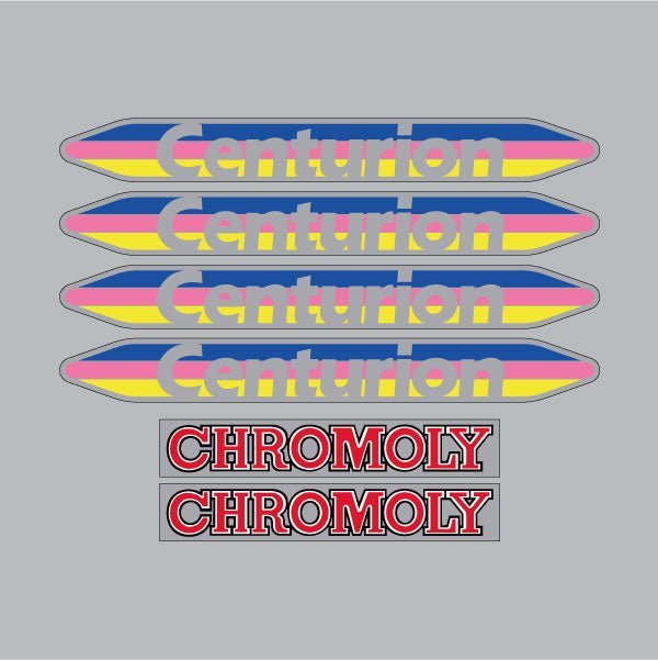 Centurion - D gusset on clear - decal set - Old school bmx - Bmx Products AU