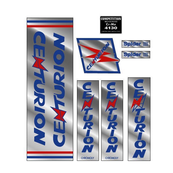 Centurion - SPIDER III - CHROME decal set - Old school bmx - Bmx Products AU