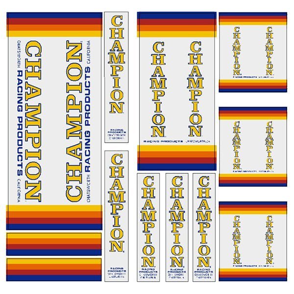 Champion - Striped decal set - old school bmx - Bmx Products AU