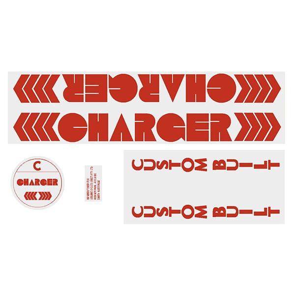 Charger - Custom Built -Red Old School Bmx Decal-Set