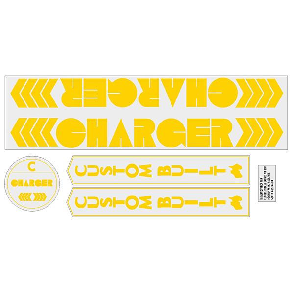 Charger - Custom Built Yellow Old School Bmx Decal-Set