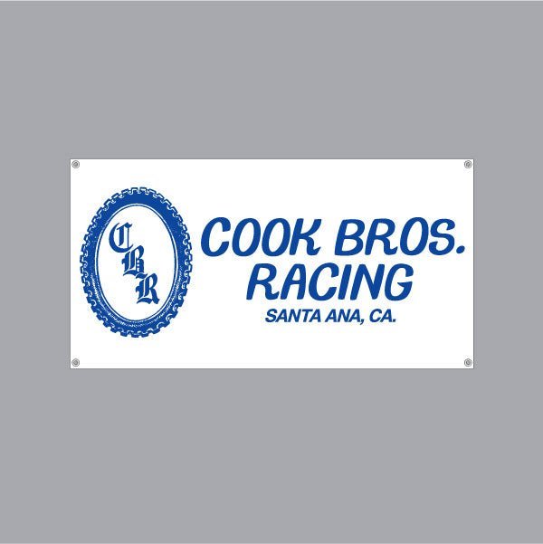 Cook Racing Logo Cook Bros. Racing - Blue and white Banner