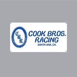 Cook Bros. Racing - Blue and white Banner - old school bmx - Bmx Products AU