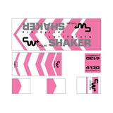 CW - California Shaker - Pink on white decal set - old school bmx - Bmx Products AU