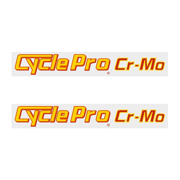 Cycle Pro - CROMO Yellow/Orange fork decals - old school bmx - Bmx Products AU
