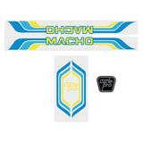 Cycle Pro - MACHO - Blue Yellow decal set - old school bmx - Bmx Products AU