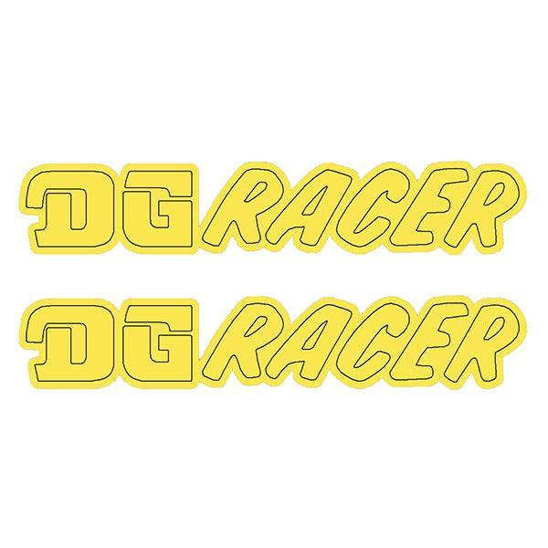 Dg - Racer Decal Pair Yellow Old School Bmx