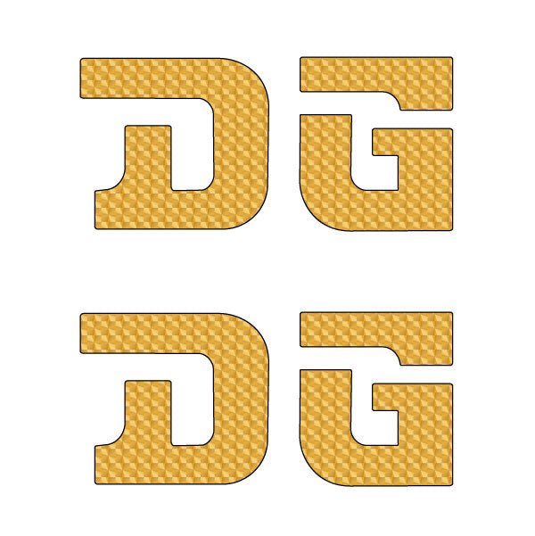 DG gusset STRAIGHT D decal pair GOLD - Old school bmx - Bmx Products AU