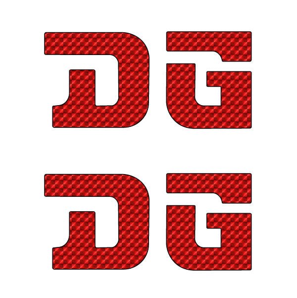 DG gusset STRAIGHT D decal pair RED - Old school bmx - Bmx Products AU