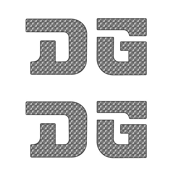 DG gusset STRAIGHT D decal pair SILVER - Old school bmx - Bmx Products AU