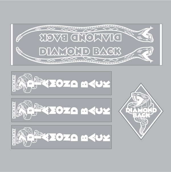 Diamond Back - 1977 White decal set - Old school bmx - Bmx Products AU