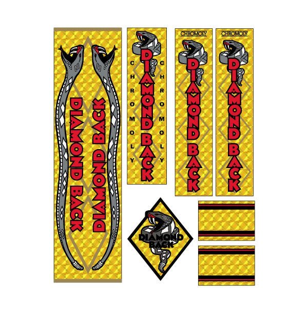 Diamond Back - 1979 GOLD PRISM decal set - Old school bmx - Bmx Products AU