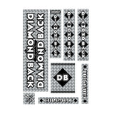 Diamond Back - 1981 - 82 Mini Pro Black DB decal set - Old school bmx - Bmx Products AU