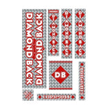 Diamond Back - 1981 - 82 Mini Pro Red DB decal set - Old school bmx - Bmx Products AU