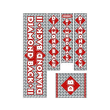 Diamond Back - 1982 - 83 DBII Silver Streak RED DB - Snake decal set - Old school bmx - Bmx Products AU
