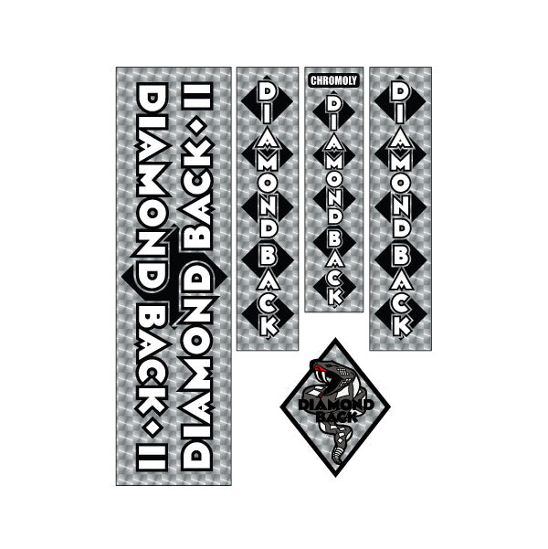 Diamond Back - 1982 - 83 DBII Silver Streak - Snake decal set - Old school bmx - Bmx Products AU