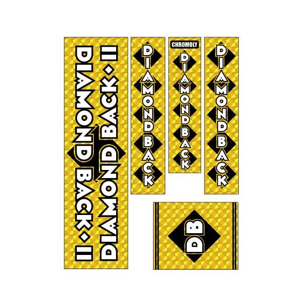 Diamond Back - 1982 - 83 DBII Silver Streak - team GOLD DB decal set - Old school bmx - Bmx Products AU