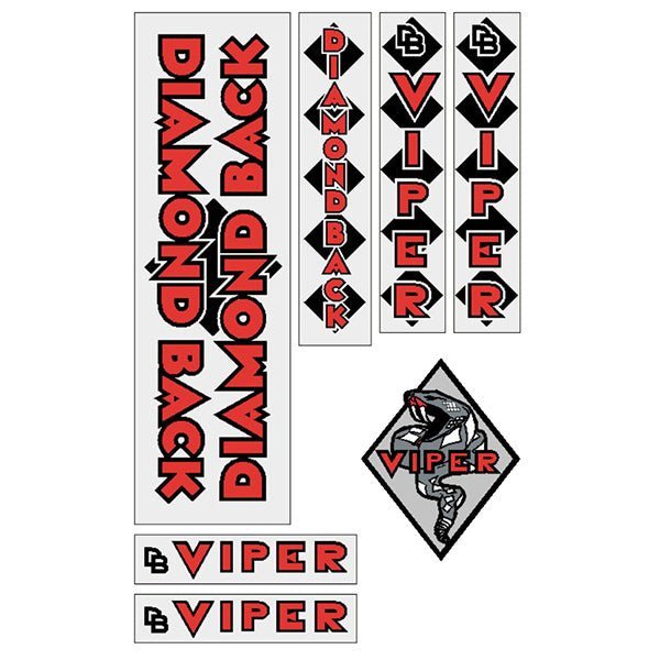Diamond Back - 1982 Viper - RED on clear decal set - Old school bmx - Bmx Products AU