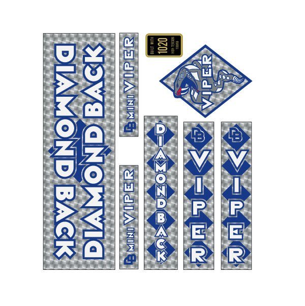 Diamond Back - 1983 MINI Viper - Blue PRISM decal set - Old school bmx - Bmx Products AU