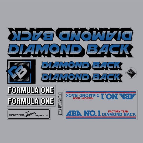 Diamond Back - 1984 Formula One - BLUE - for chrome frame decal set - Old school bmx - Bmx Products AU