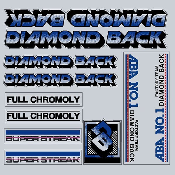 Diamond Back - 1984 Super Streak - for chrome frame decal set - Old school bmx - Bmx Products AU