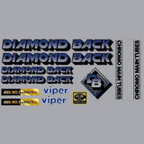 Diamond Back - 1984 VIPER - BLUE - on CLEAR decal set - Old school bmx - Bmx Products AU