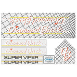 Diamond Back - 1985 Super Viper - for grey frame decal set - Old school bmx - Bmx Products AU