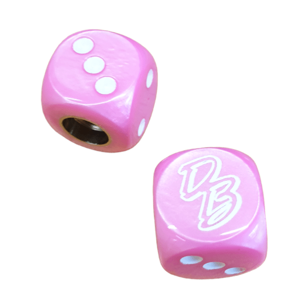 Diamond Back - Dice Tire Valve Caps (Pair) - Pink - old school bmx - Bmx Products AU