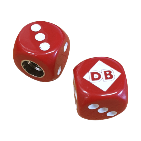Diamond Back - Dice Tire Valve Caps (Pair) - RED - old school bmx - Bmx Products AU